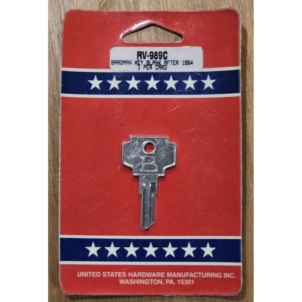 Bargman Locks KEY BLANK RV-989C Sealed Uncut B Keychain Gift NEW